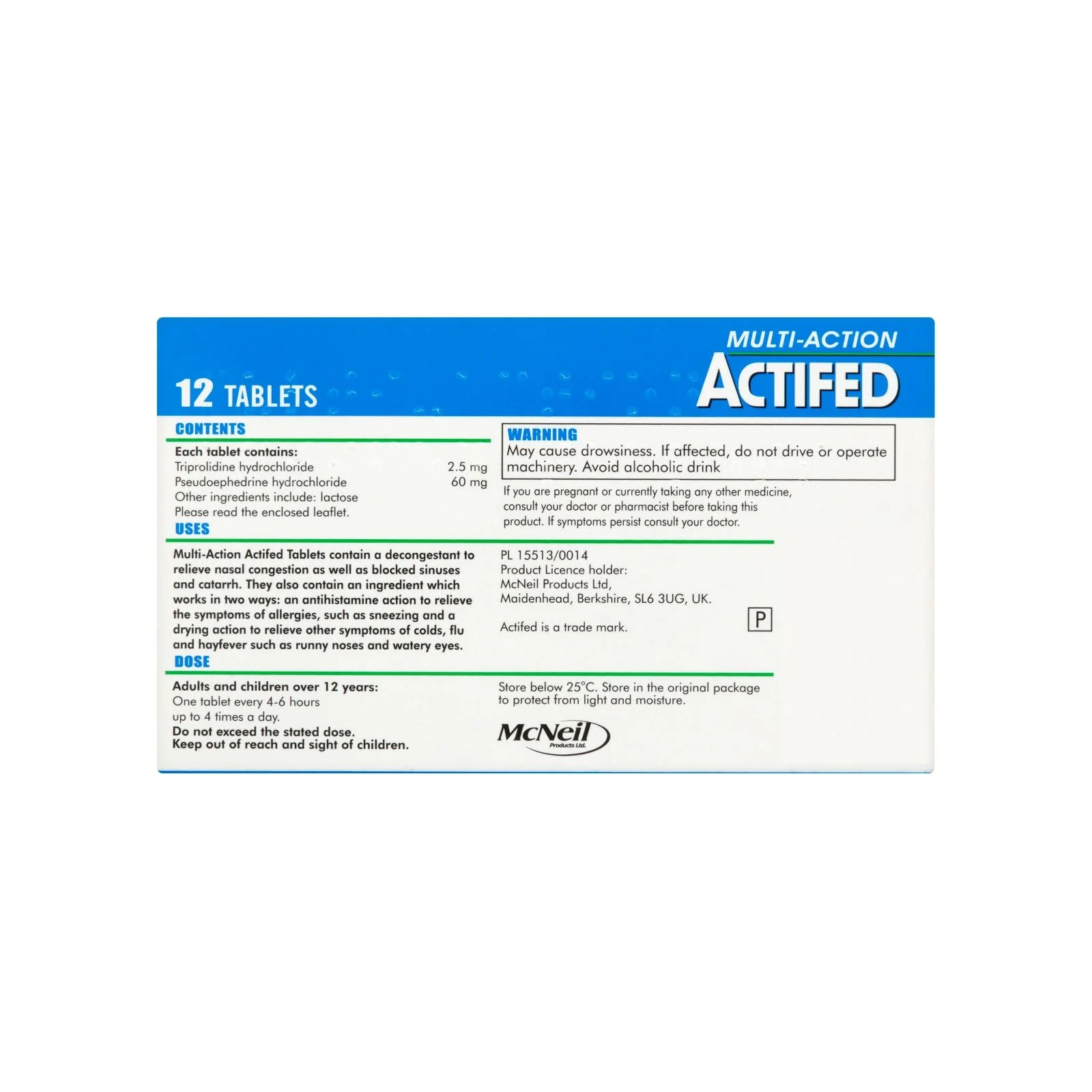 Actifed Tablets 12s - Image 3