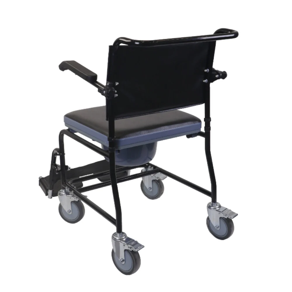 Wheeled Commode Chair with Toilet Raiser - Image 3
