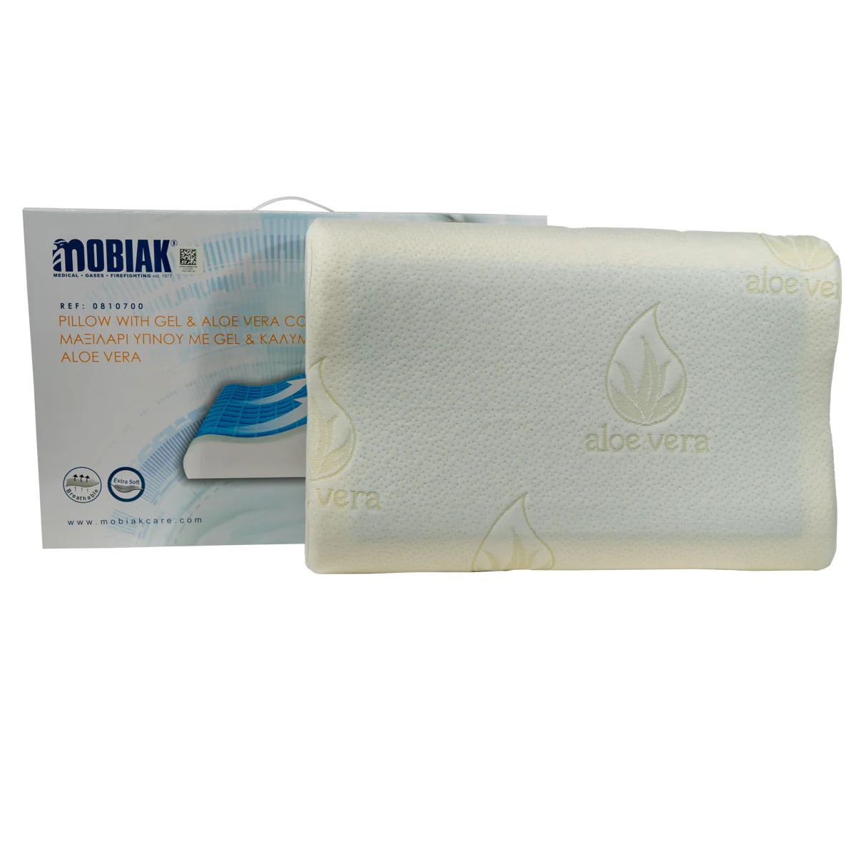 Gel & Memory Foam Pillow, with Cover “Aloe Vera” - Image 2
