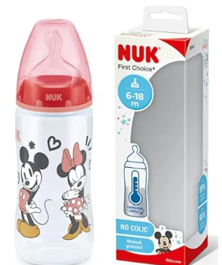 NUK Disney Minnie Mouse First Choice + Temperature Controlled Bottle 300ml