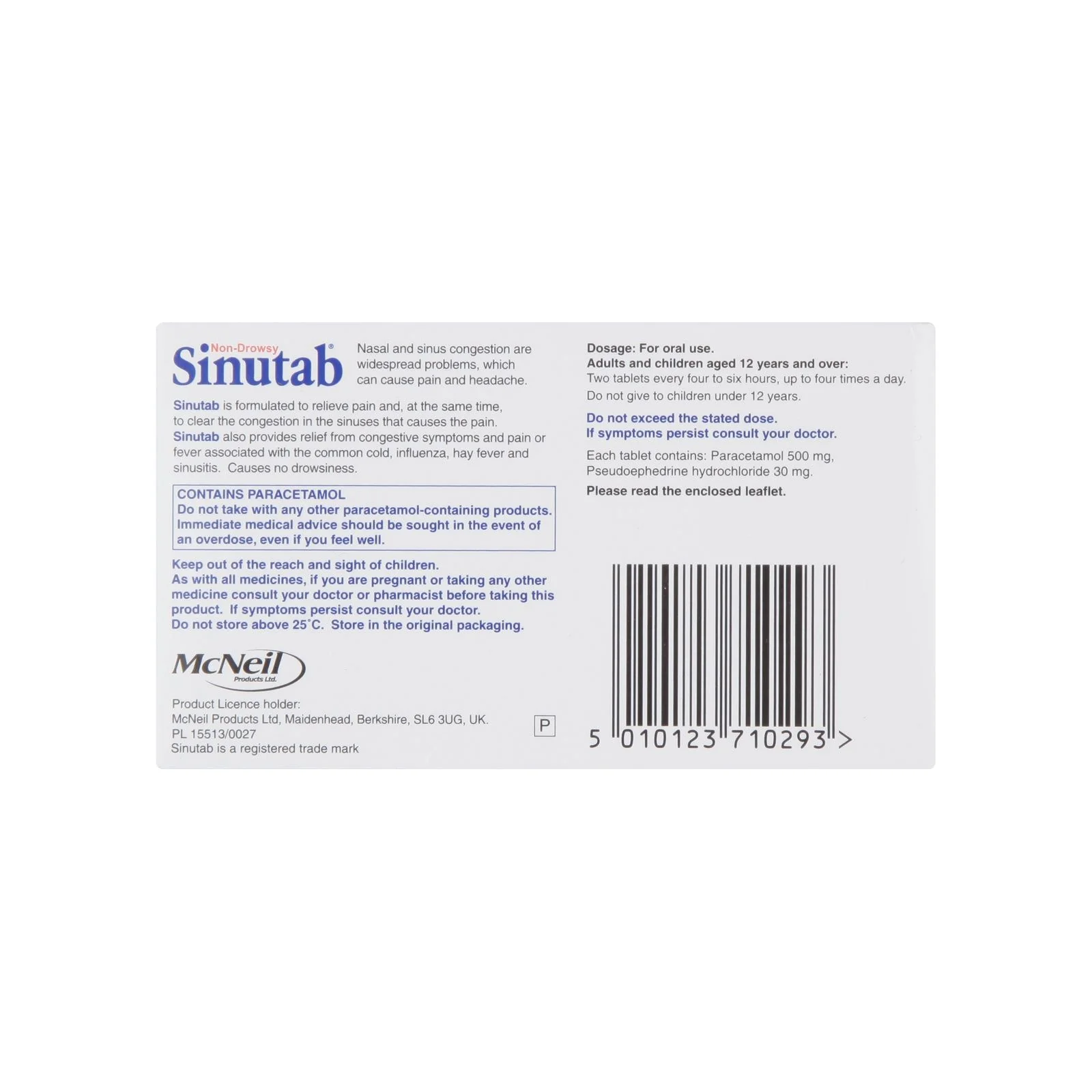 Sinutab Tablets 15 - Image 2
