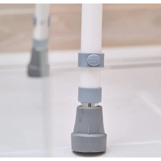 Adjustable White Shower Chair with Raised Armrests - Image 2