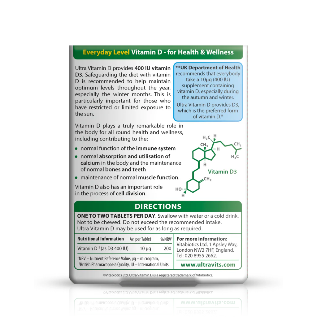 Vitabiotics Ultra Vitamin D 400IU - Image 2
